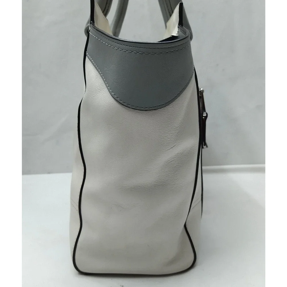 Coach Legacy Colorblock Candace Cream Leather Carryall Satchel Shoulder Bag